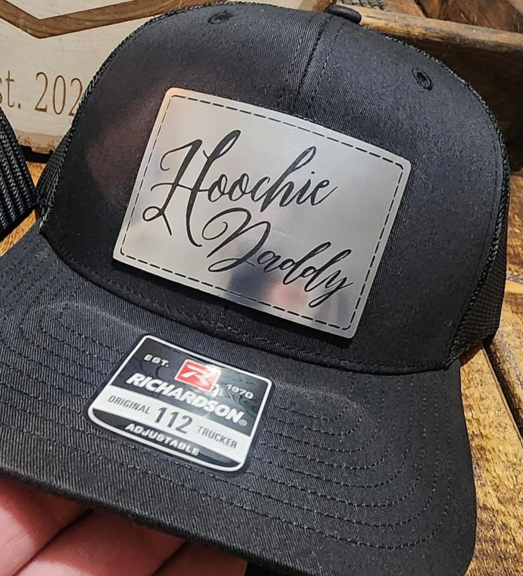 Hoochie Daddy hat with Brushed Stainless acrylic patch